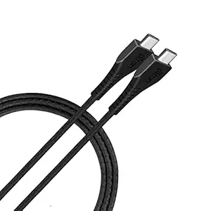 pTron Solero T351 3.5Amps Fast Charging Type-C to Type-C PD Data & Charging USB Cable, Made in India, 480Mbps Data Sync, Durable 1 Meter Long Cable for Type-C Smartphones, Tablets & Laptops (Black)