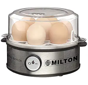 MILTON Smart Egg Boiler 360-Watts (Transparent and Silver Grey), Boil Up to 7 Eggs
