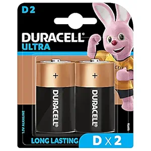 Duracell Ultra Alkaline D Battery, 2 Pcs