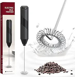 KNOWZA Electric Handheld Milk Wand Mixer Frother for Latte Coffee Hot Milk, Milk Frother for Coffee, Egg Beater, Hand Blender, Coffee Beater (BLACK COFFEE BEATER)