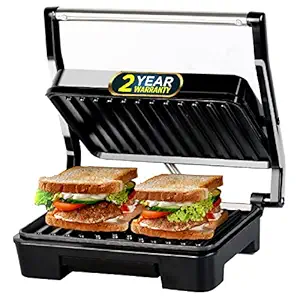 iBELL SM1515NEW Sandwich Maker with Floating Hinges, 1000Watt, Panini / Grill / Toast (Black)