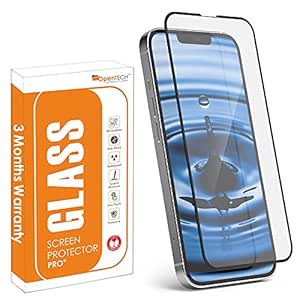 OpenTech® Military-Grade Tempered Glass Screen Protector Compatible for iPhone 13/13 Pro / 14 with Edge to Edge Coverage and Easy Installation kit (6.1 Inches)