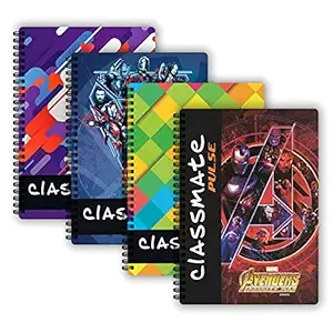 Classmate Pulse 1 Subject Notebook - 240mm x 180mm , Soft Cover, 180 Pages, Single Line, Pack of 4