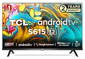 TCL 80 cm (32 inches) HD Ready Certified Android Smart LED TV 32S615 (Black)