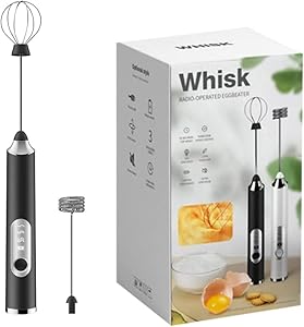 FIGMENT Handheld Milk Frother Rechargeable, 3-Speed Electric Frother for Coffee with 2 Whisks and Coffee Decoration Tool, Coffee Frother Mixer, CRESCENT ENTERPRISES VRW0.50BK (A1)
